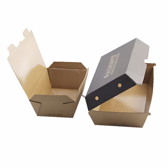 Boîte de papier ondulé d'emballage alimentaire jetable pour hot-dog et hamburger