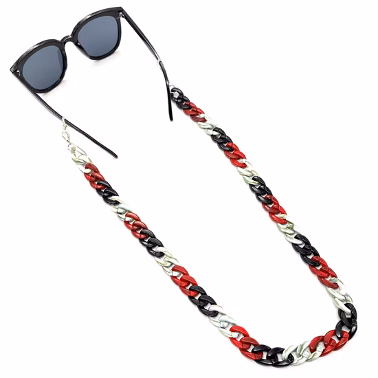 2022 tendance grand sac plat en acétate chaîne collier lunettes chaîne acrylique porte-lunettes de soleil lunettes/chaîne de lunettes